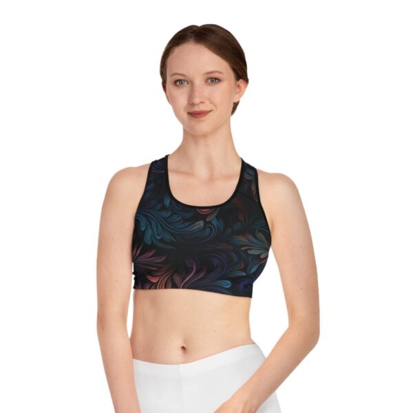 Wrestling Sports Bra - Z Brand (Black with Muted Leaves)