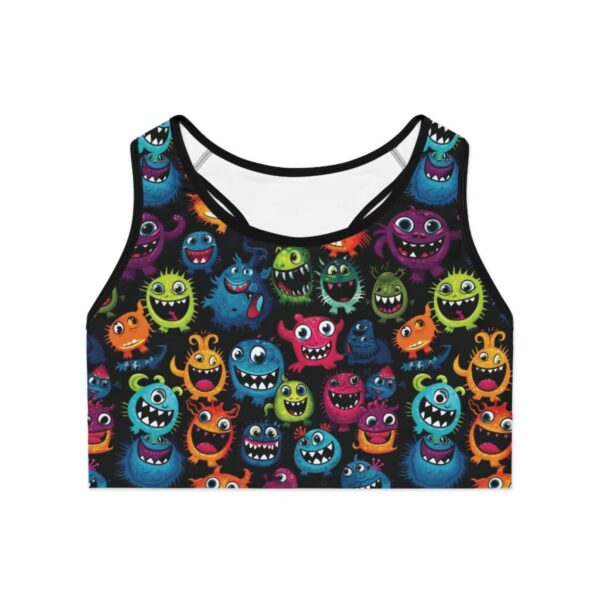 Wrestling Sports Bra - Z Brand (Black with Colorful Monster Heads)