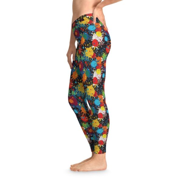 Wrestling Stretchy Leggings - Z Brand (Black with Colorful Paint Splashes)