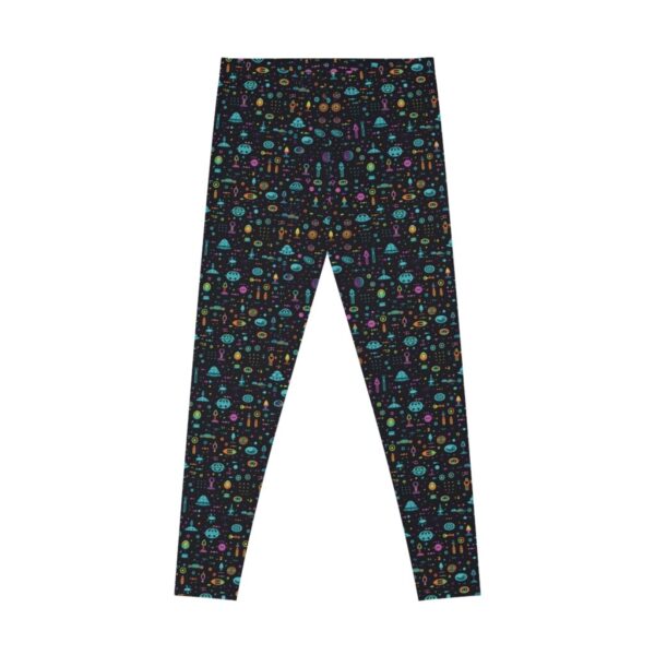 Wrestling Stretchy Leggings - Z Brand (Black with Space Ships)