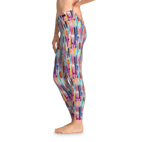 Wrestling Stretchy Leggings - Z Brand (White with Colorful Paint Drips)