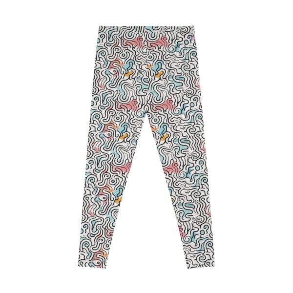 Wrestling Stretchy Leggings - Z Brand (White with Line Doodles)