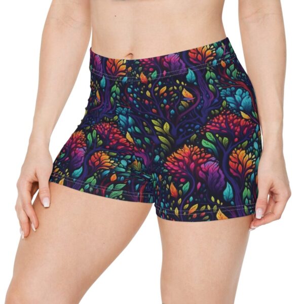 Wrestling Shorts Mini Length - Z Brand (Black with Abstract Flowers)