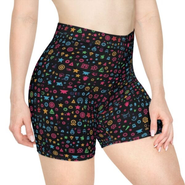 Wrestling Shorts Mid Length - Z Brand (Black with Colorful Doodles)
