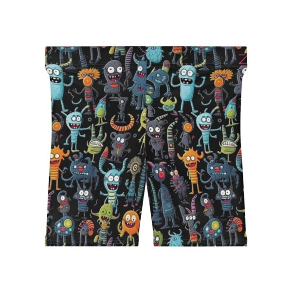 Wrestling Shorts Mid Length - Z Brand (Black with Colorful Monsters)