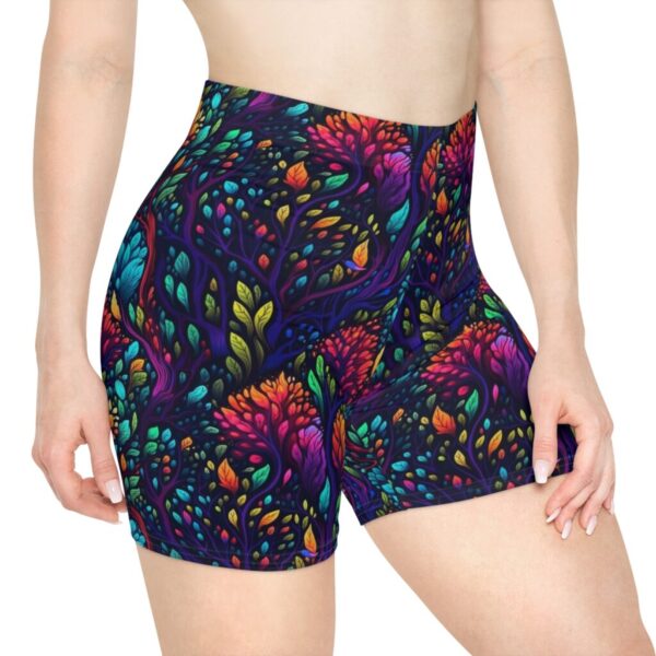 Wrestling Shorts Mid Length - Z Brand (Black with Colorful Abstract Flowers)