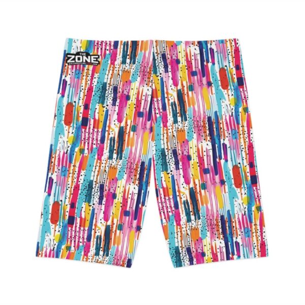 Wrestling Shorts Long Length - Z Brand (White with Colorful Paint Drips)