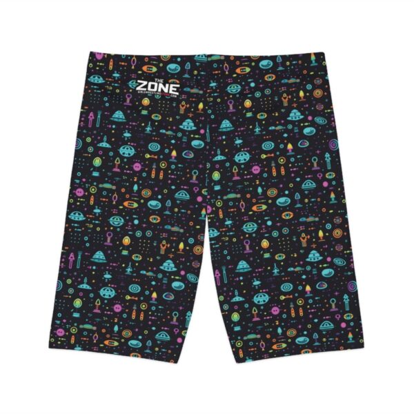 Wrestling Shorts Long Length - Z Brand (Black with Space Ships)