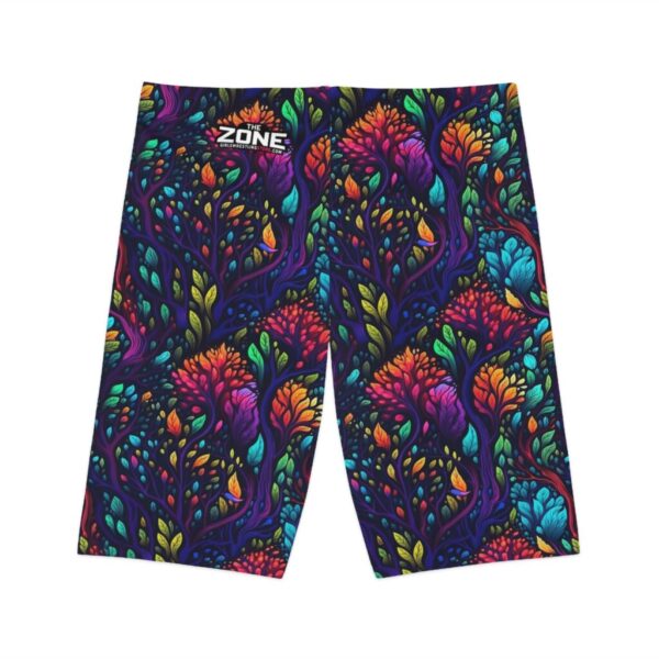 Wrestling Shorts Long Length - Z Brand (Black with Colorful Abstract Flowers)