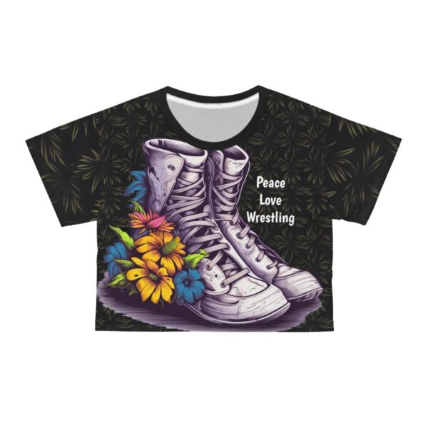 Wrestling Crop T-Shirt - "Peace, Love, Wrestling"