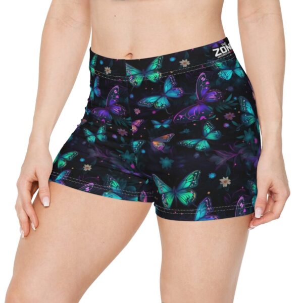Wrestling Shorts Mini Length - Z Brand (Black with Colorful Butterflies)