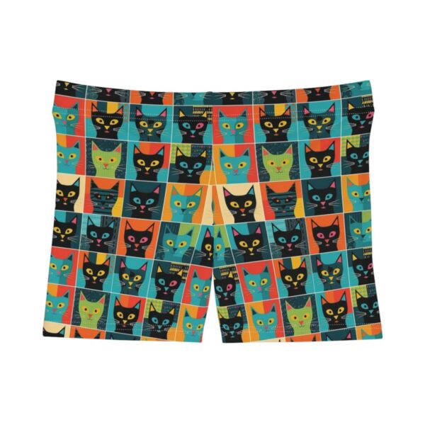 Wrestling Shorts Mini Length - Z Brand (Black with Cats Images)