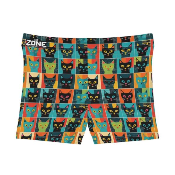 Wrestling Shorts Mini Length - Z Brand (Black with Cats Images)